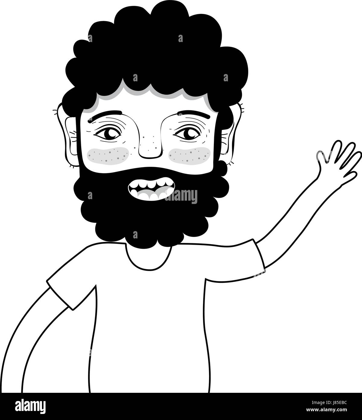 contour man with beard and casual clothes Stock Vector Image & Art - Alamy