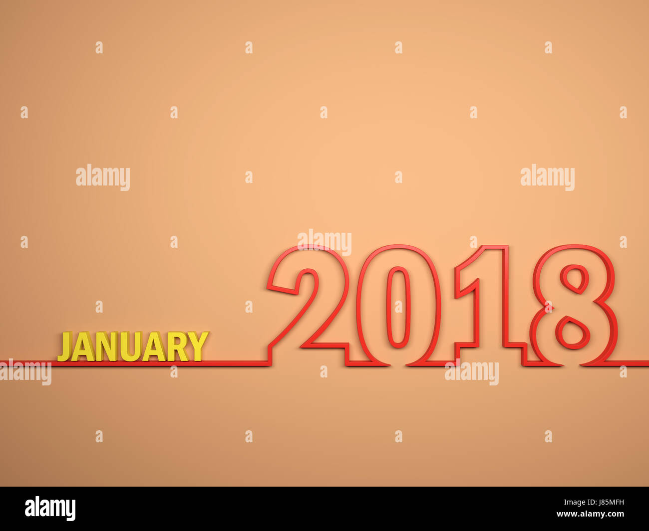 New Year 2018 - 3D Rendered Image Stock Photo