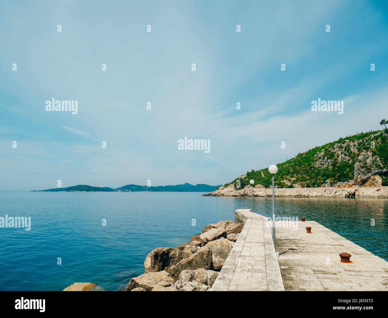 Boat mooring Arboretum Trsteno, near Dubrovnik, Croatia Stock Photo Alamy