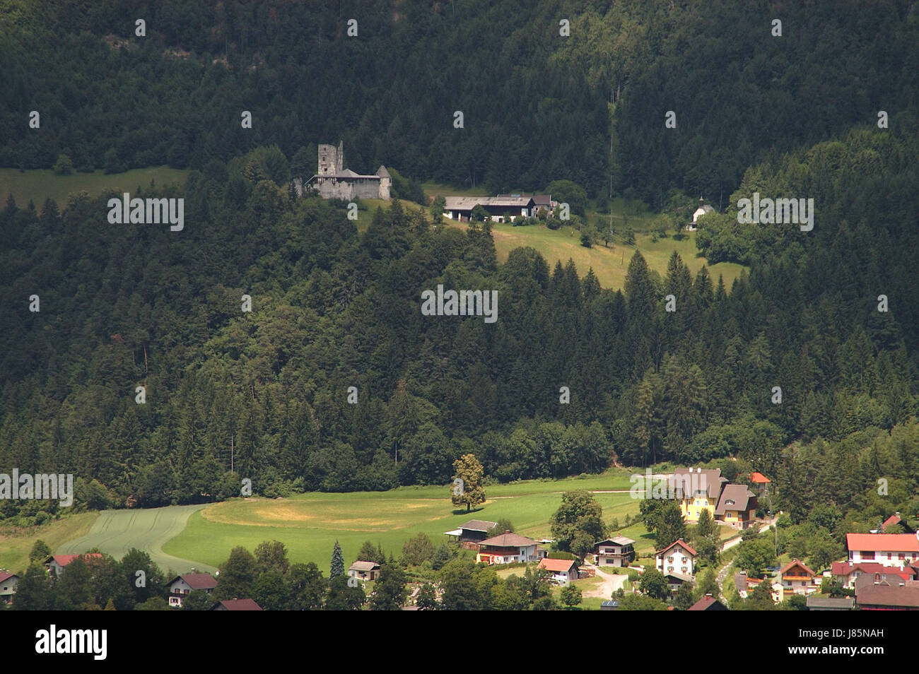 austrians carinthia austria valley curves alps austrians sights carinthia Stock Photo