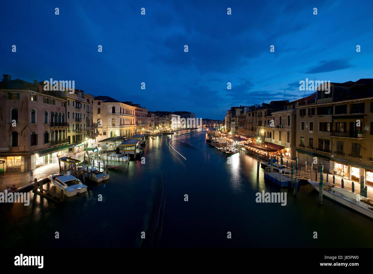 view from the rialto bridge at the blue hour Stock Photo - Alamy