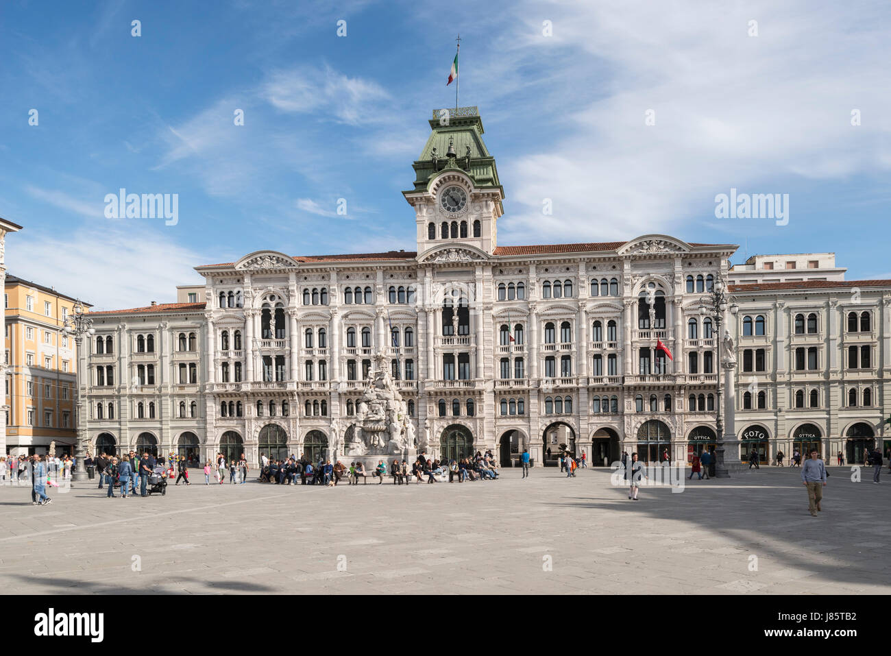 Town Hall, Palazzo Comunale, Piazza dell Unita d'Italia, Trieste, region Friuli-Venezia Giulia, Italy Stock Photo