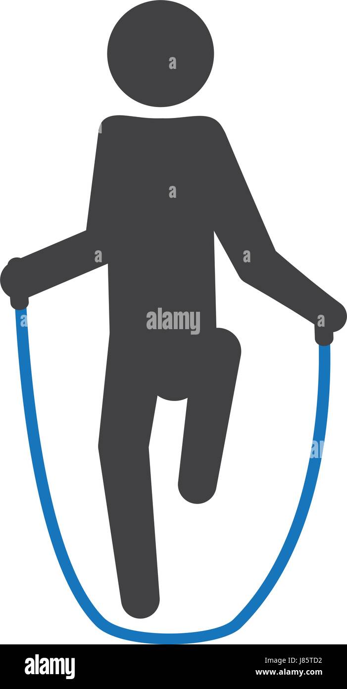 pictogram man jumping rope workout Stock Vector Image & Art - Alamy