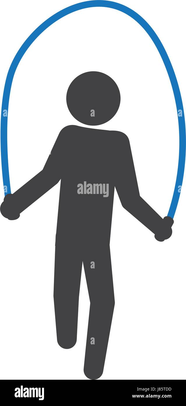 pictogram man jumping rope workout Stock Vector Image & Art - Alamy