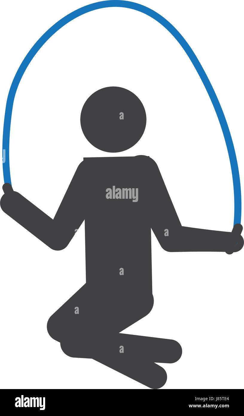 pictogram man jumping rope workout Stock Vector Image & Art - Alamy