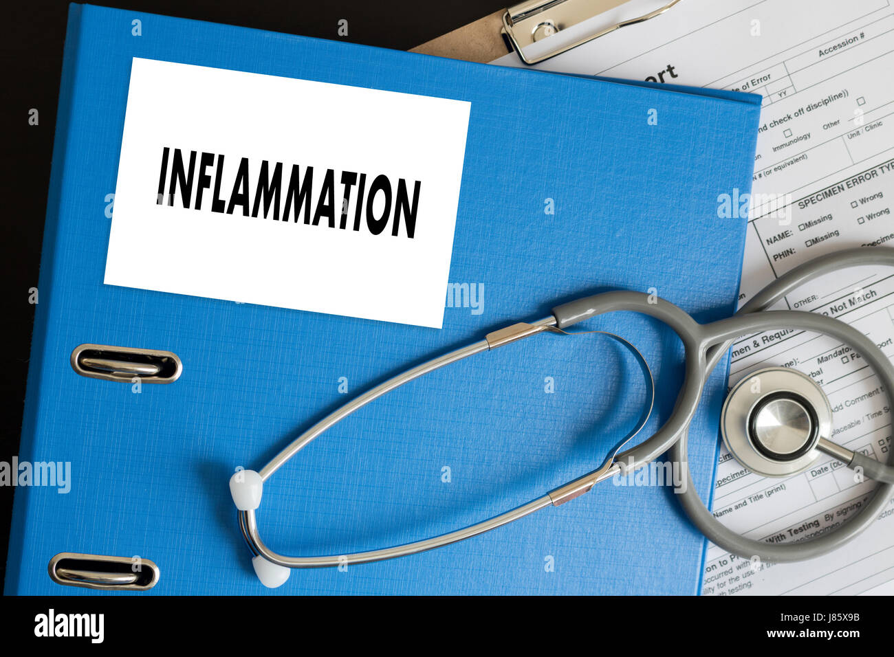 Inflammation Joint inflammation concept Medical Report , lymph glands , allergies. dermatology