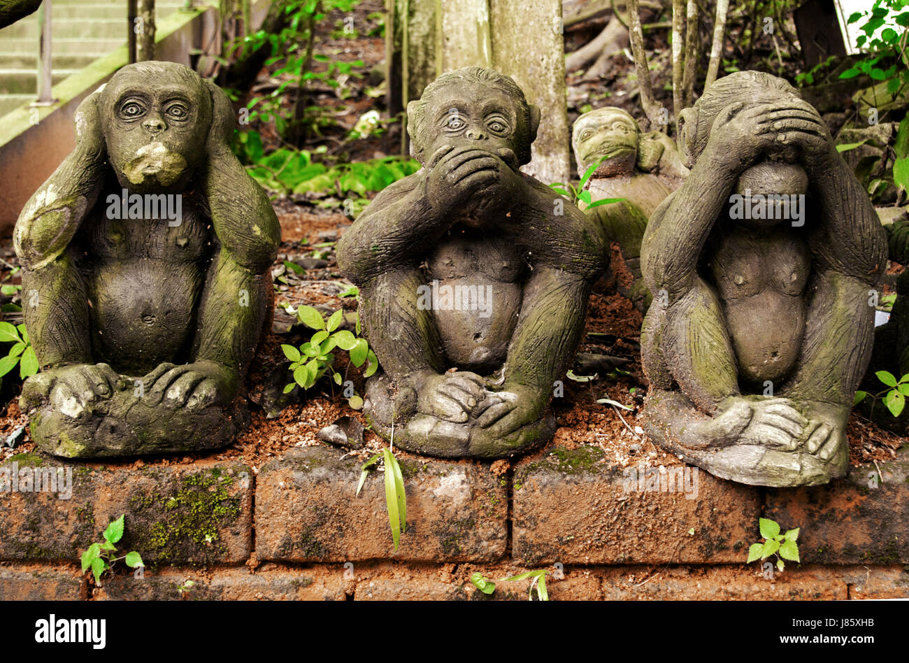 Gandhi Ji famous monkey message Stock Photo