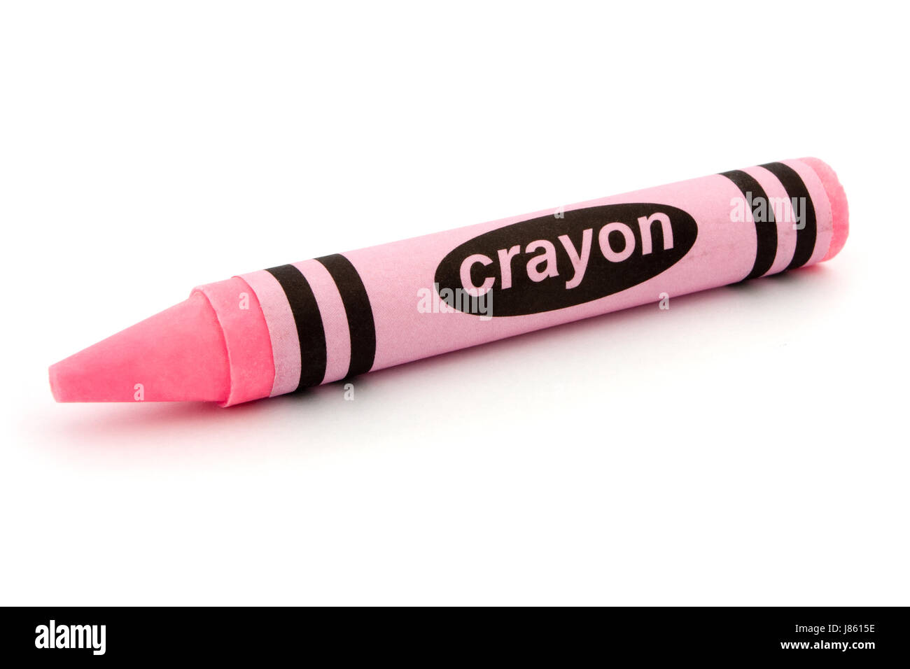 single isolated wax crayon pink close education macro close-up macro admission Stock Photo
