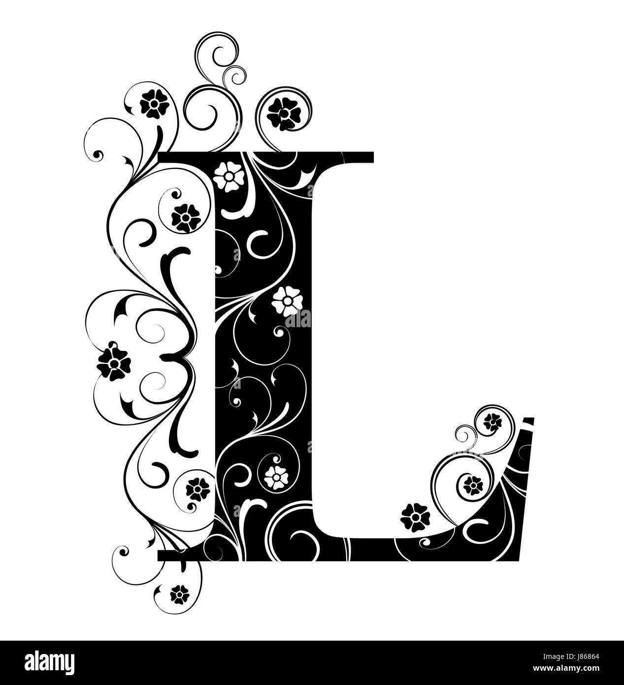 ornate letter l Stock Photo