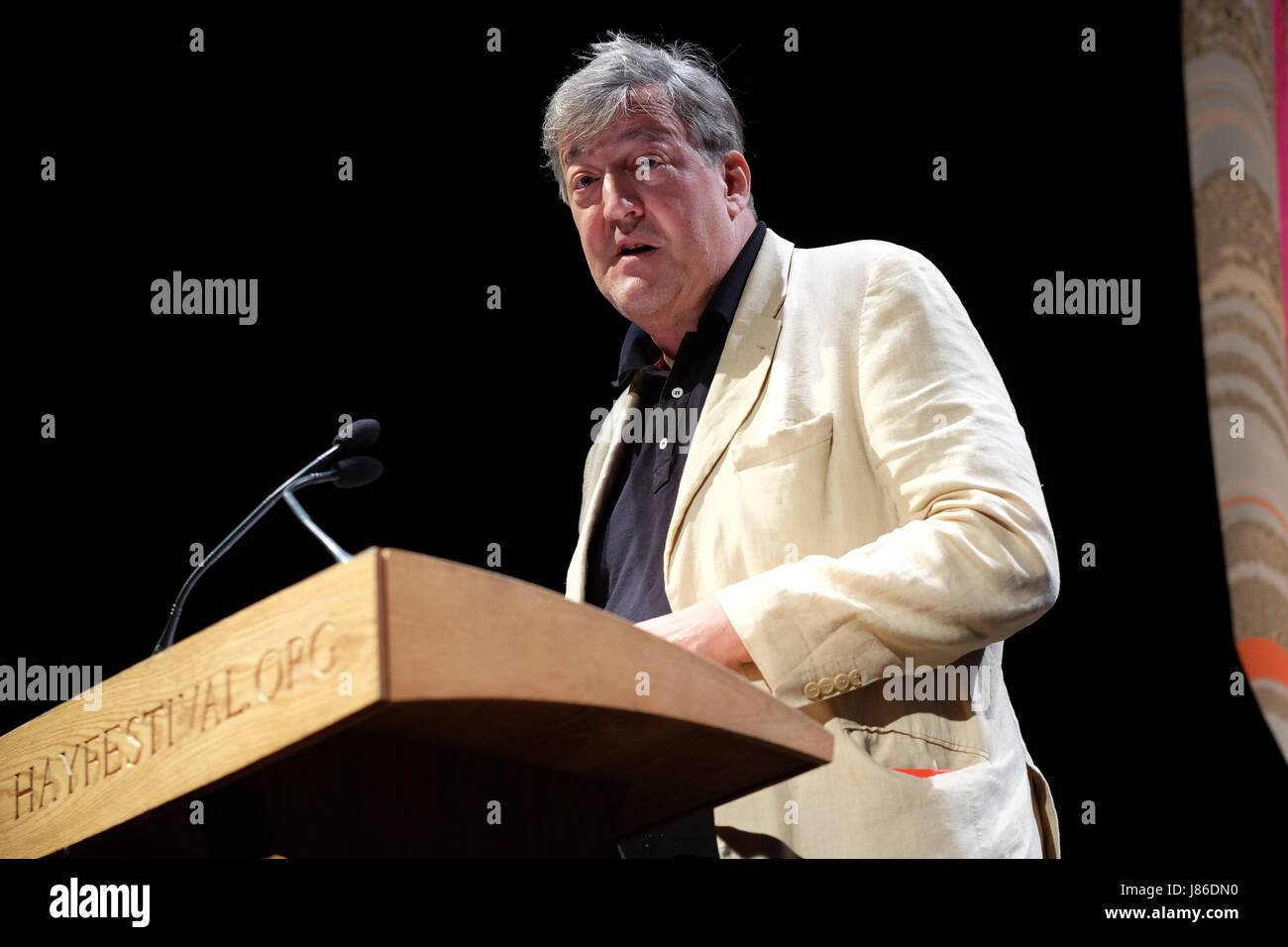 Hay Festival 2017 - Hay on Wye, Wales, UK - Saturday 27th May 2017 - Stephen Fry reads the first letter to start this years Letters Live performance at the Hay Festival - the Hay Festival celebrates its 30th anniversary in 2017 - Steven May / Alamy Live News Stock Photo