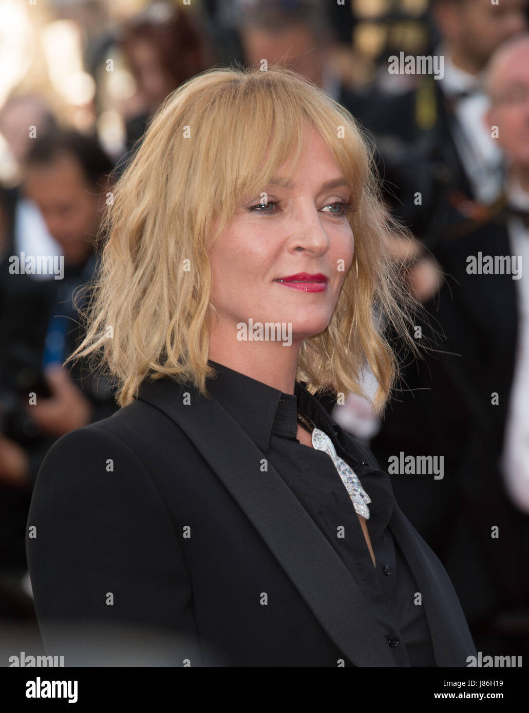 Cannes, France. 27th May, 2017. Uma Thurman at the premiere for "Based