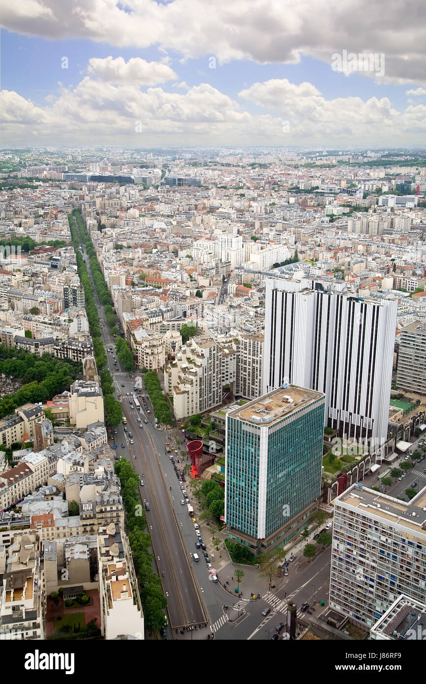 buildings paris france increased elevated urban downtown historical city town Stock Photo