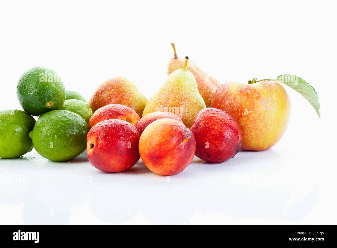 vitamins vitamines fruit apples apple bulb fresh some nectarine - Alamy Photo healthy Stock pear