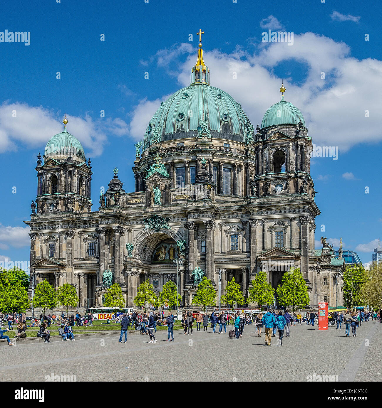 The Cathedral of Berlin is the largest church in the city, and it serves as a vital center for the Protestant church of Germany. Stock Photo