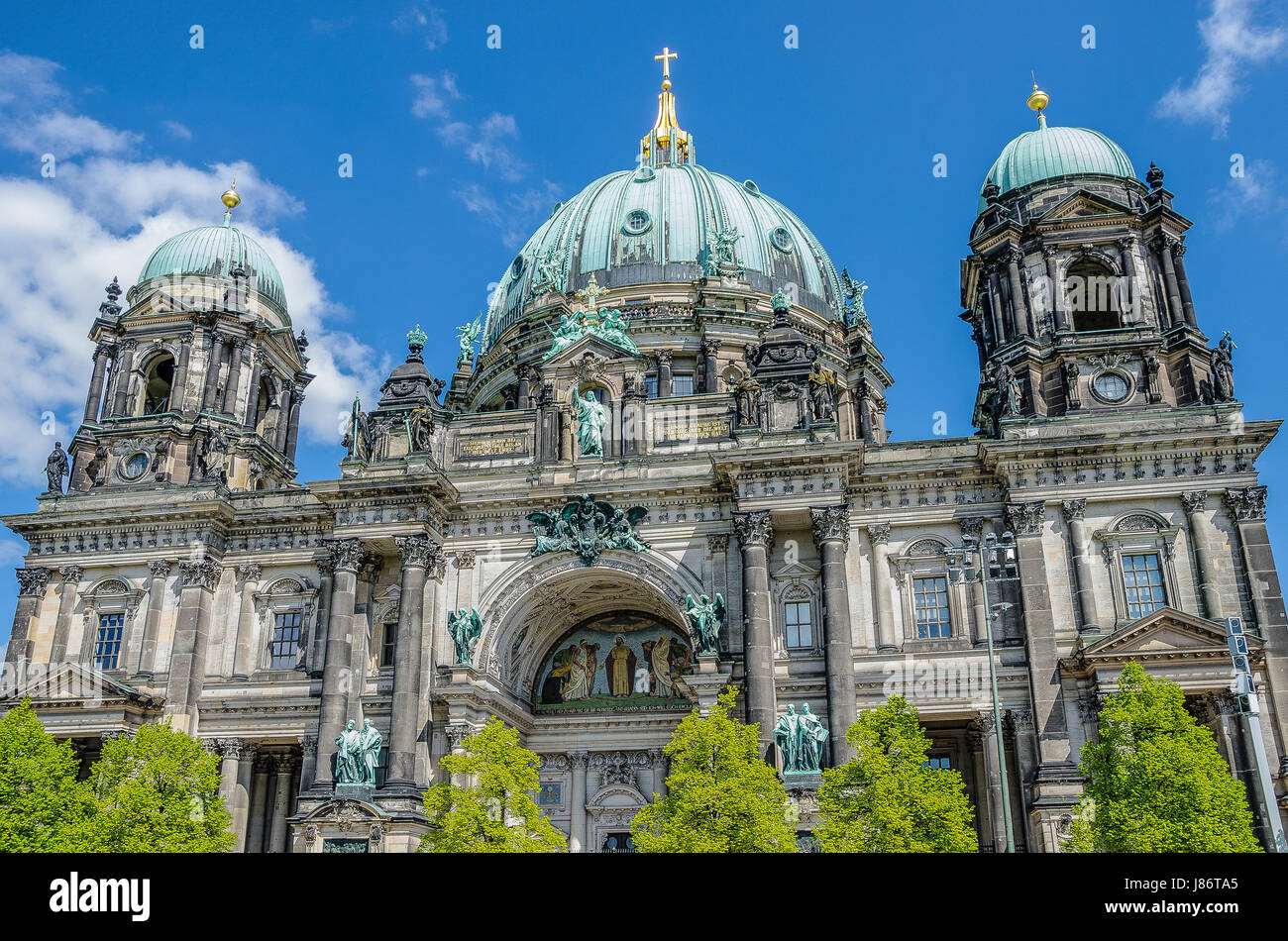 The Cathedral of Berlin is the largest church in the city, and it serves as a vital center for the Protestant church of Germany. Stock Photo