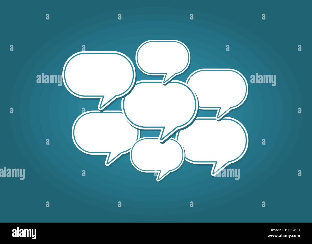 Speech bubbles on the blue background Stock Vector Image & Art - Alamy