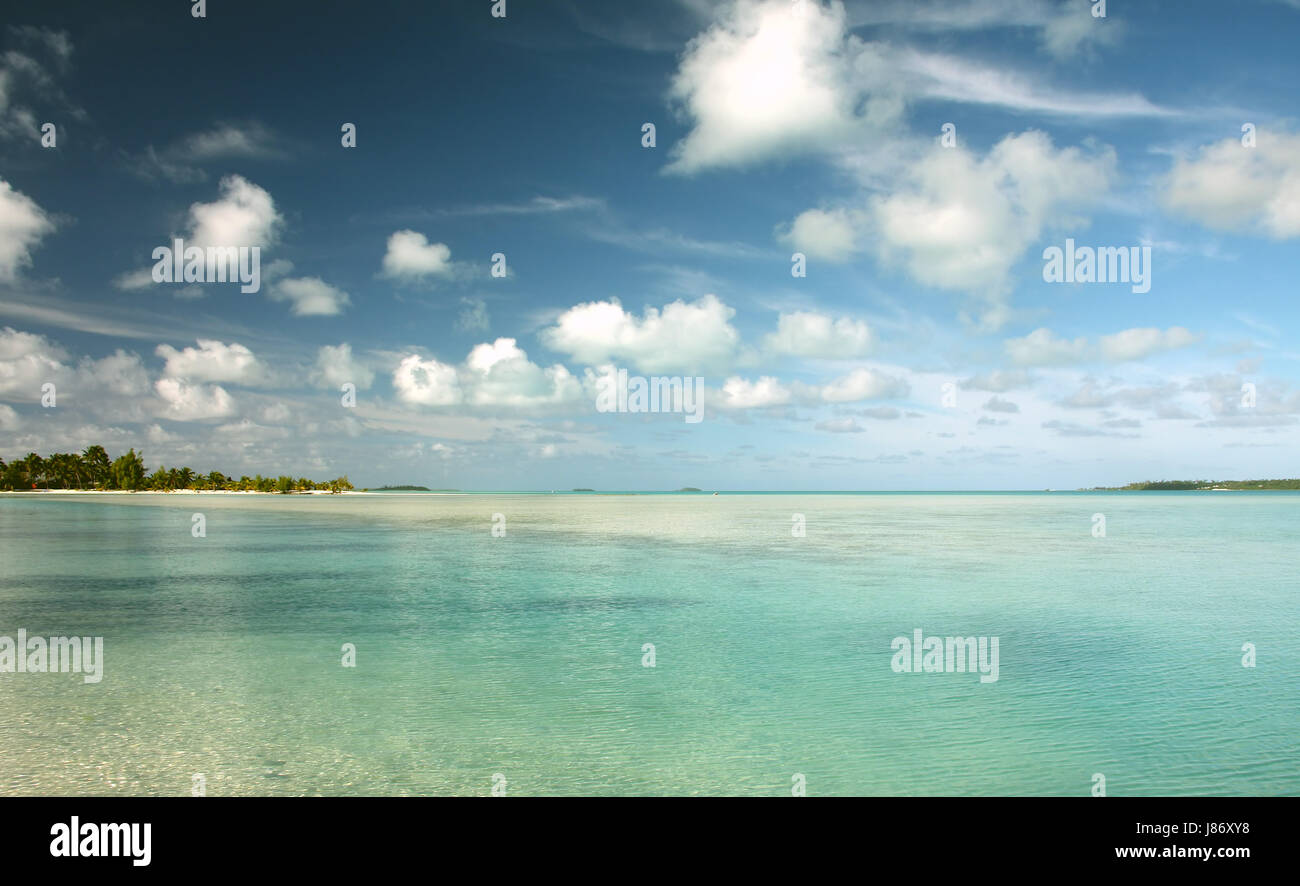 the South Seas, turquoise, lagoon, salt water, sea, ocean, water, isle, island, Stock Photo