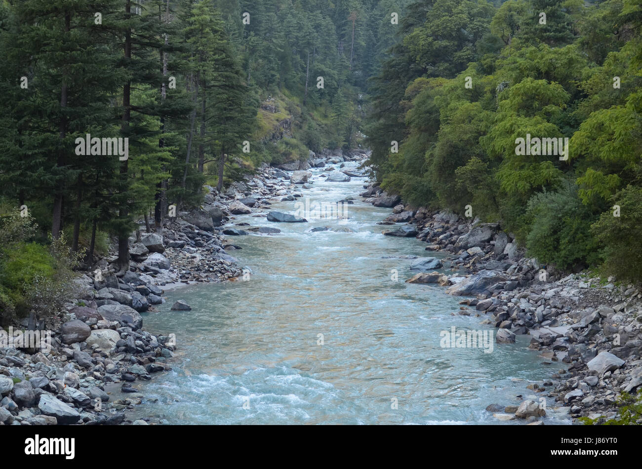 Parvati River, Himachal Pradesh, India Stock Photo