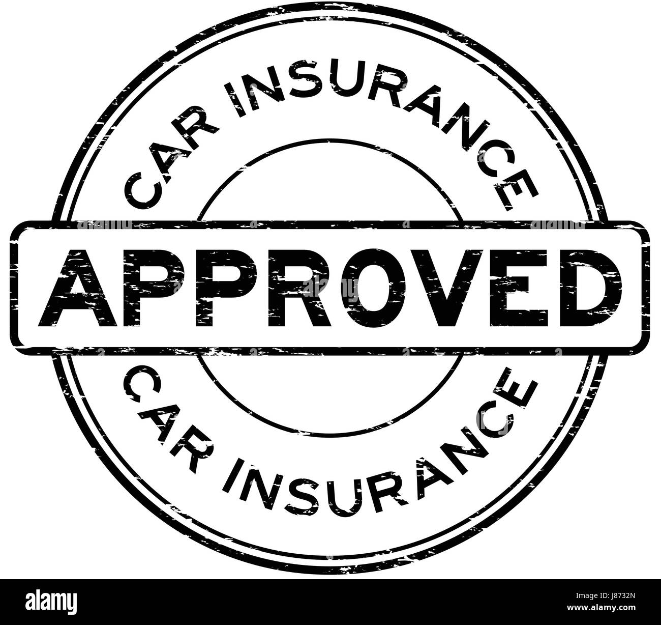 Grunge black car insurance approve round rubber seal stamp on white ...