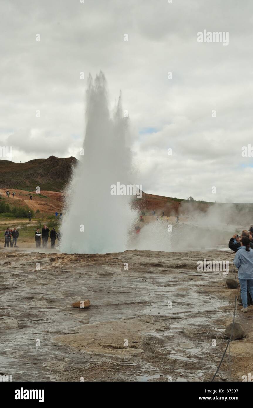 hot, fountain, source, iceland, geyser, tourism, steam, sightseeing ...