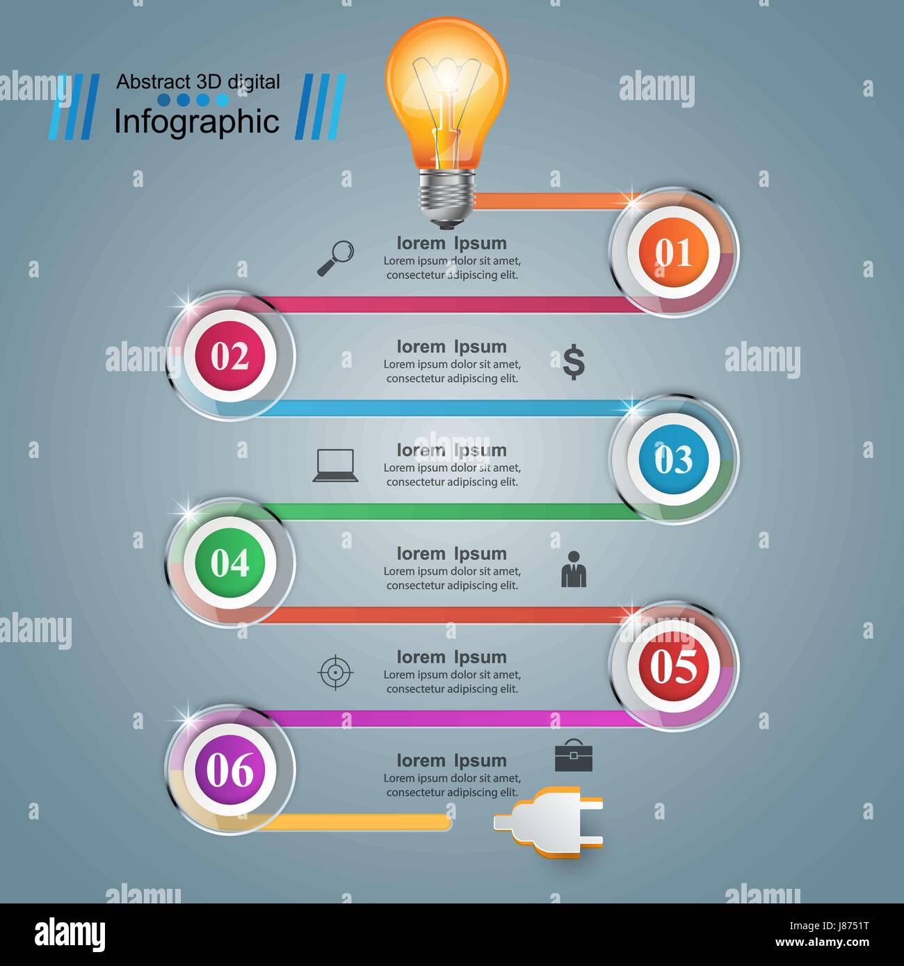 Infographic design. Bulb, Light icon Stock Vector Image & Art - Alamy