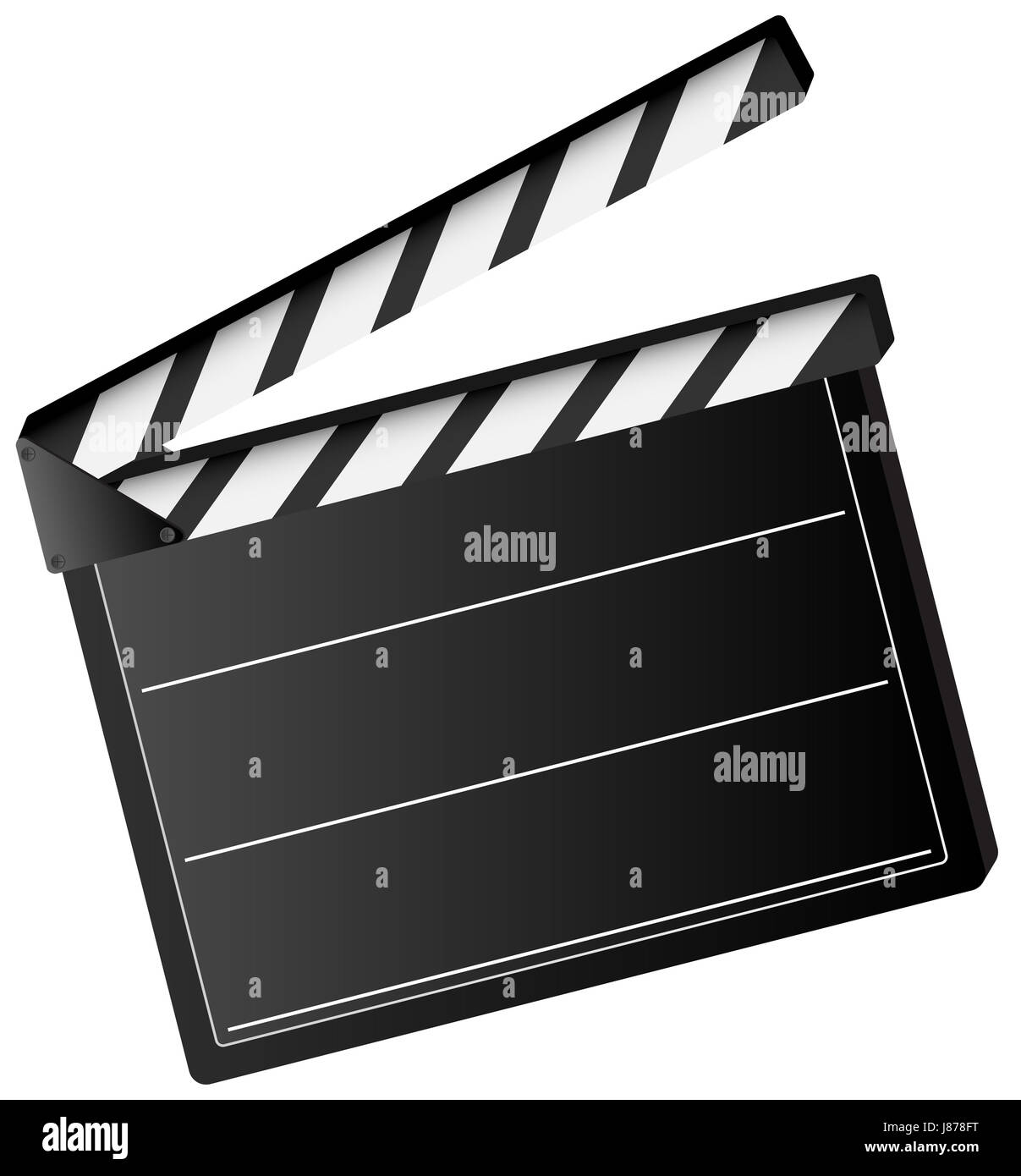 black and white movie slate clipart on white background