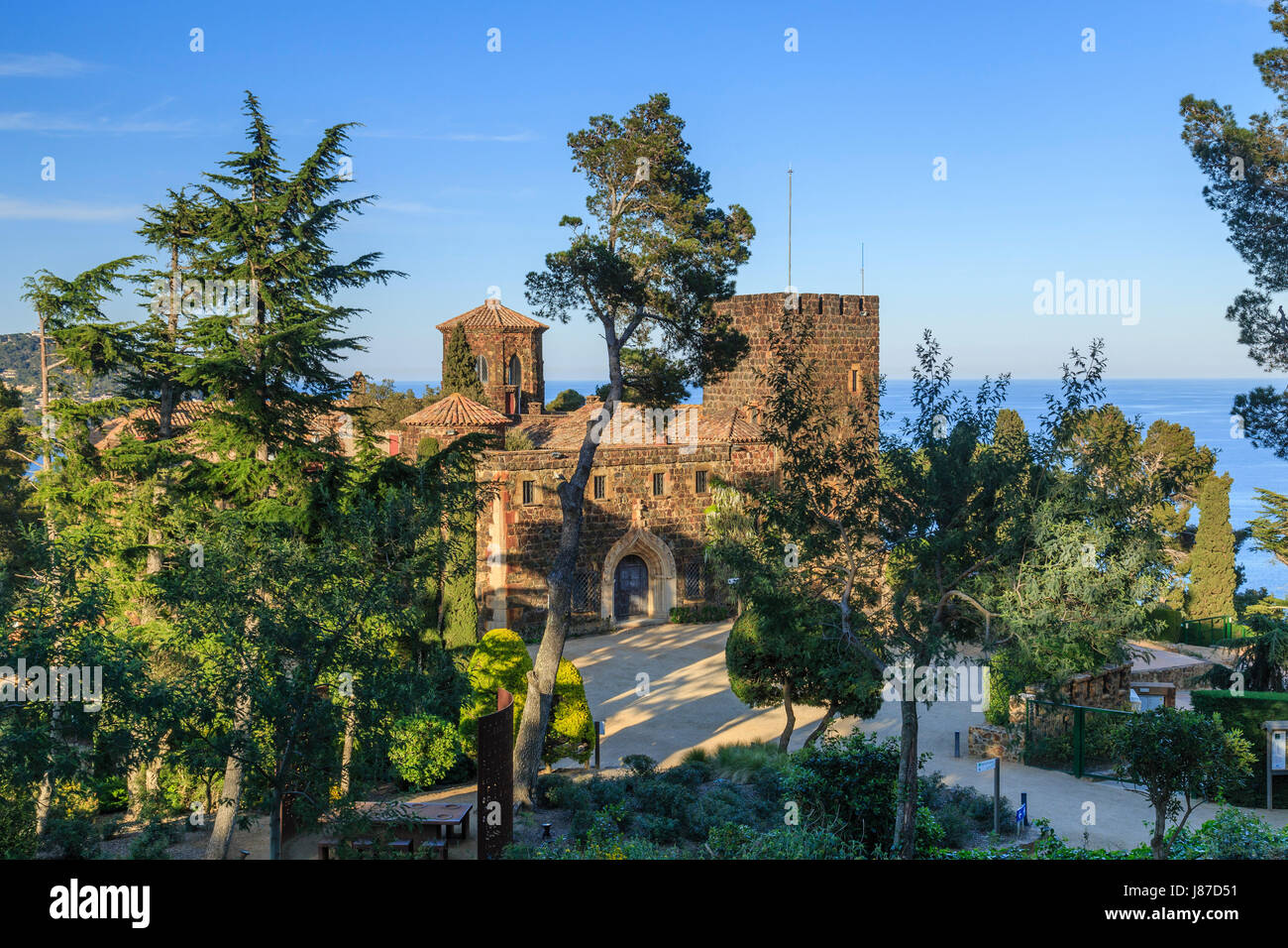 Spain, Catalonia, Costa Brava, Palafrugell, Cap Roig Gardens, the castle Stock Photo