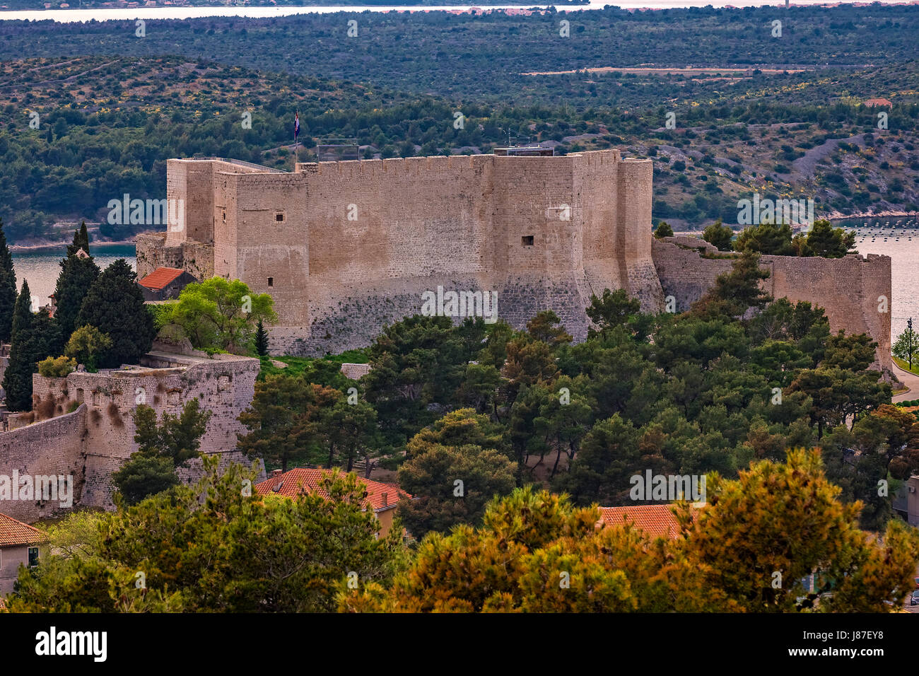 Croatia Dalmatia Sibenik  - fortress of St Michael Stock Photo