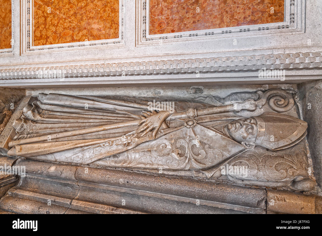 Croatia Dalmatia Sibenik The Cathedral of St. James - grave of Ivan Domink Callegari bishop of Sibenik 1676-1722 Stock Photo