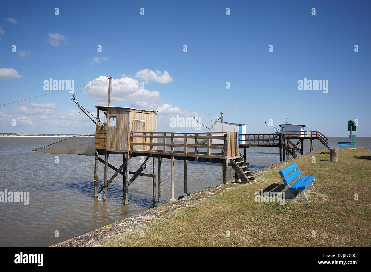 france, fishing, typical, fishing net, cloud, fish, summer, summerly, sunlight Stock Photo Alamy