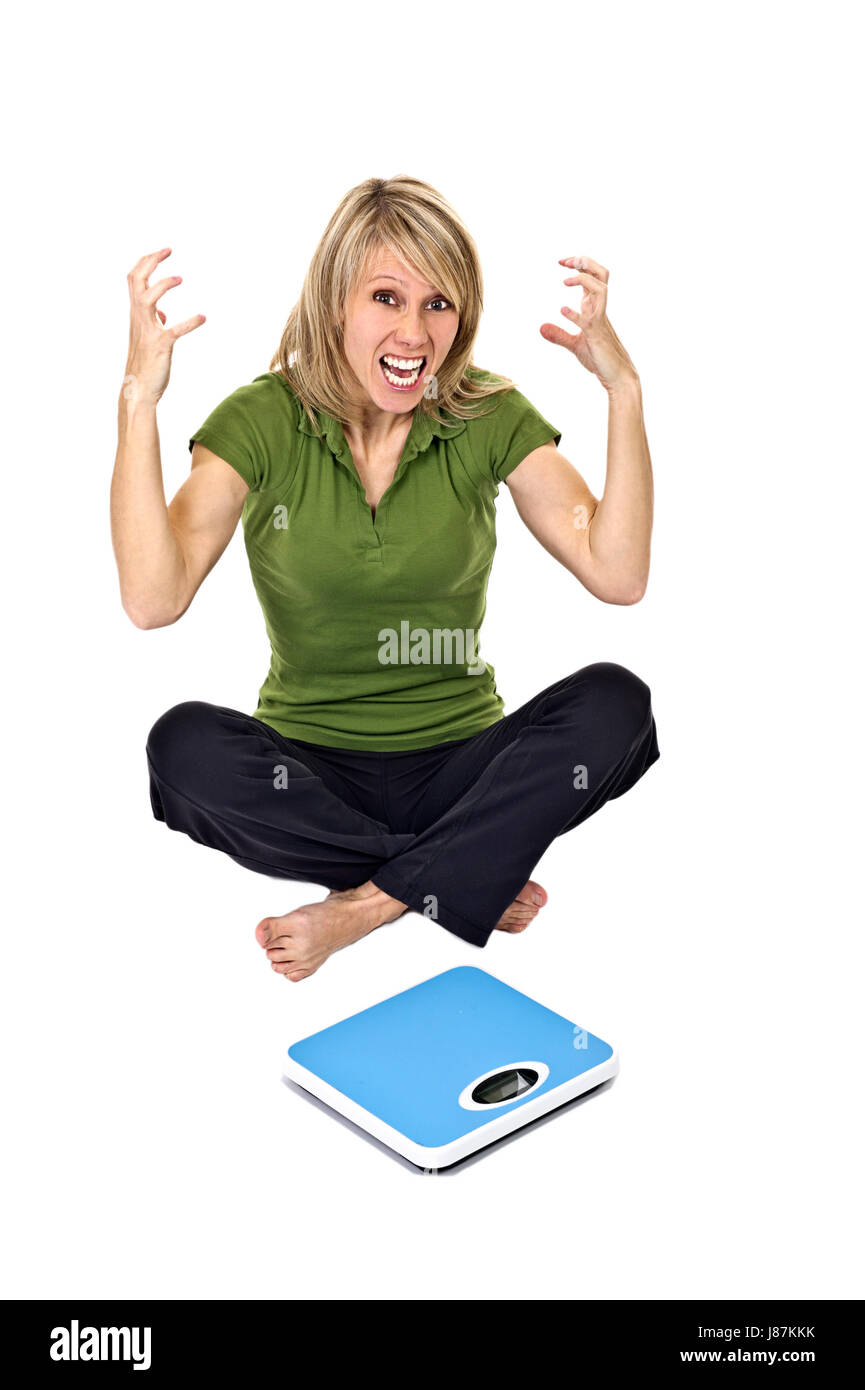 woman, food, aliment, frustration, diet, dissapointed, disappointed, woman, Stock Photo