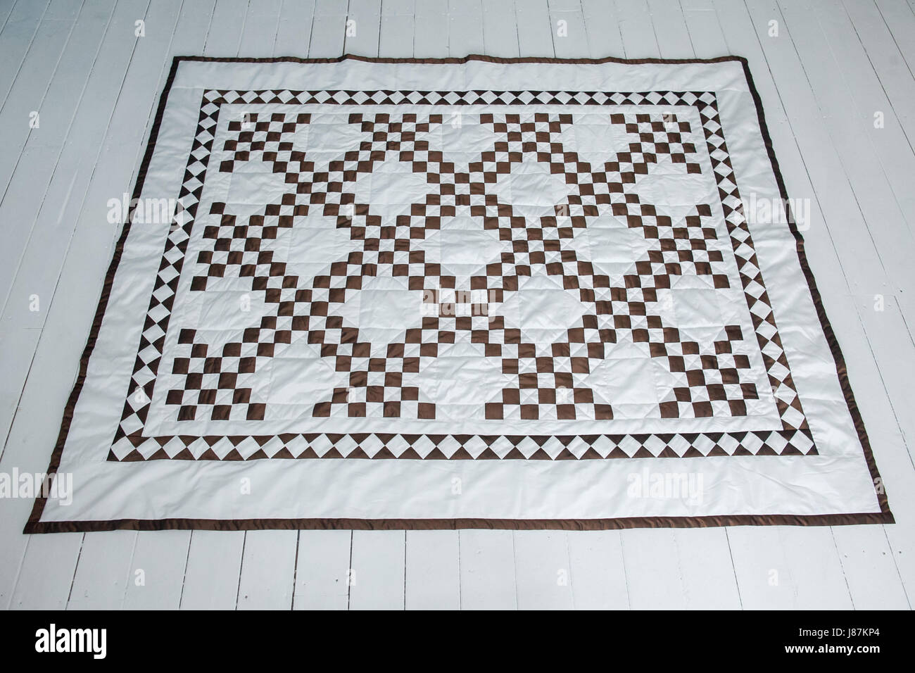 Patchwork quilt. Part of patchwork quilt as background. Handmade ...
