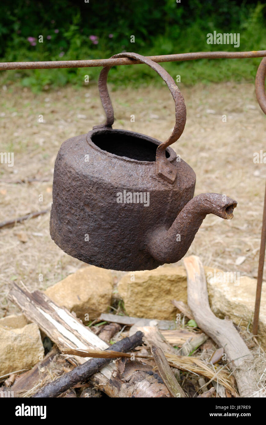 Wood Kettle Rusty Fireplace Stove Open Air Kindling Fire