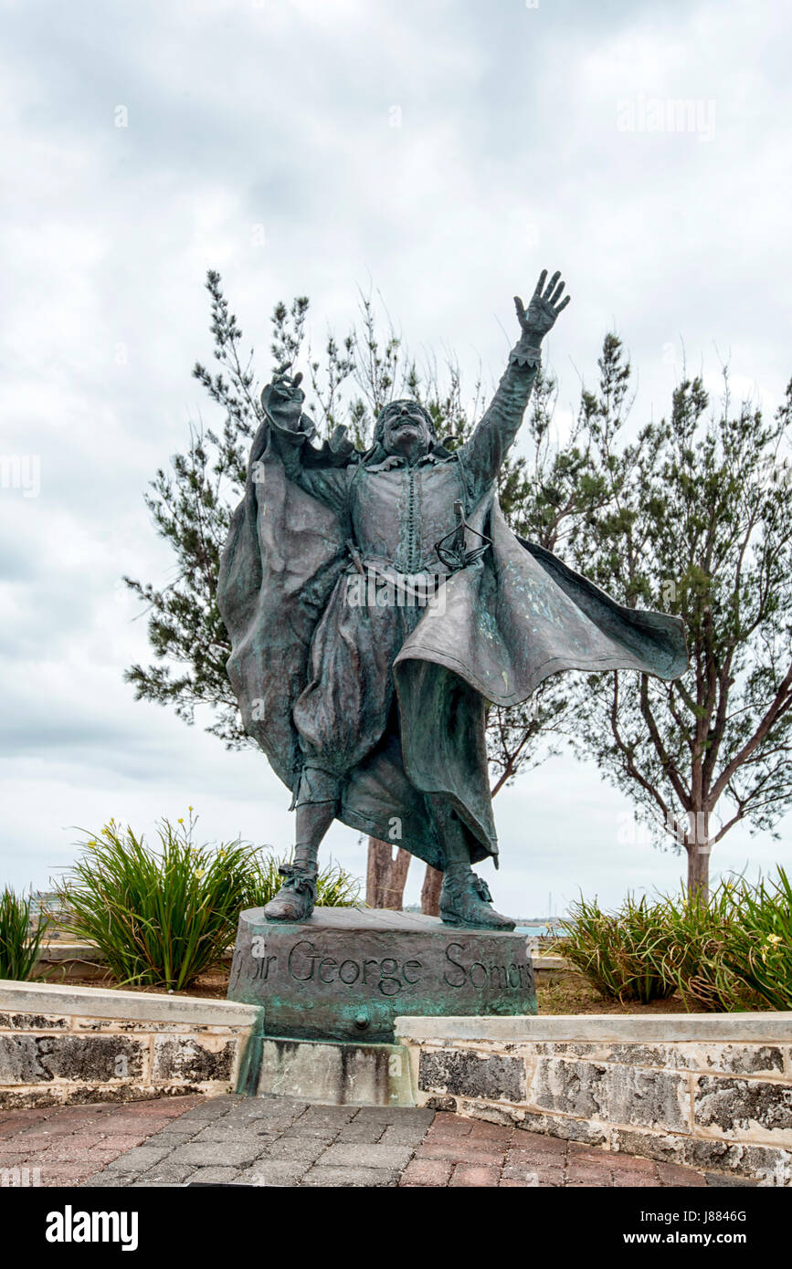 Sir Somers statue at St Bermuda Stock Photo Alamy