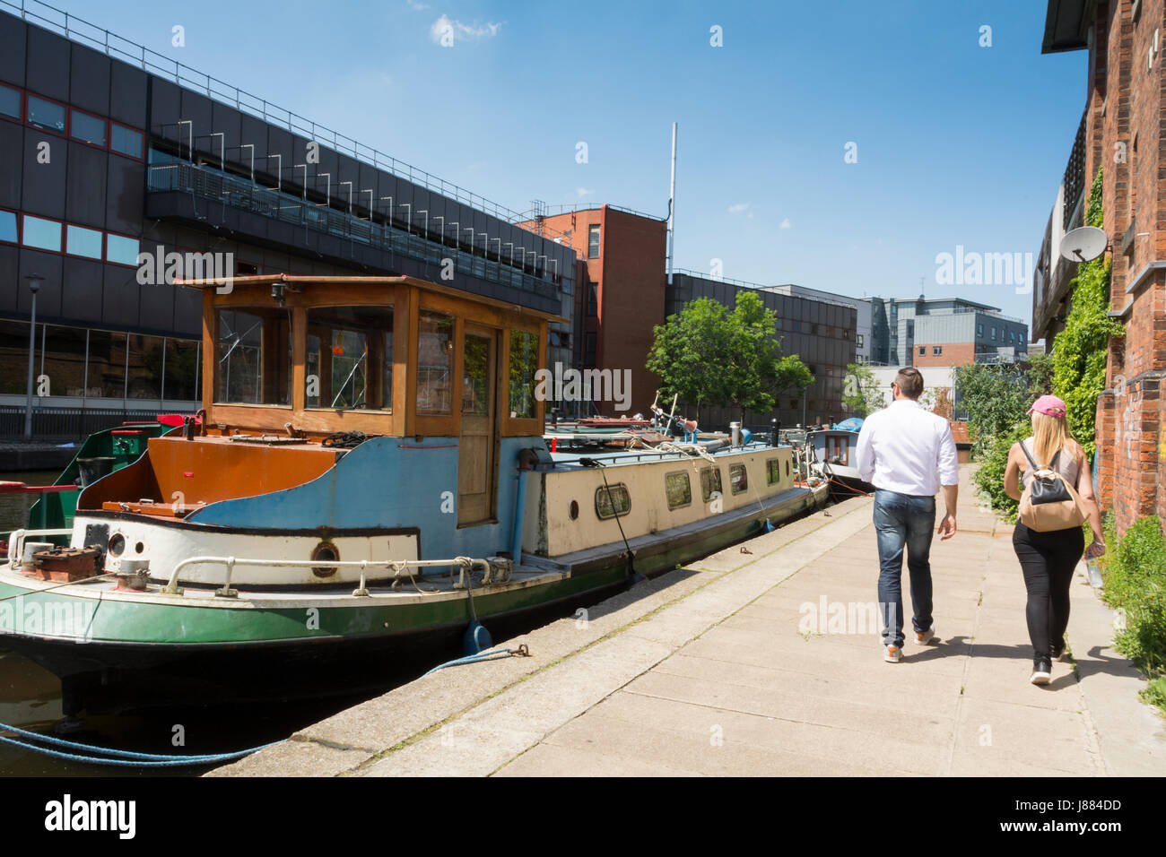 The Grand Union Canal near King's Cross in London, England, UK. Stock Photo