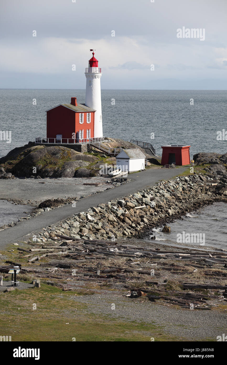 Fisgard lighthouse was the first lighthouse on Canada's west coast and is still in operation! The lighthouse was constructed in 1860. Stock Photo