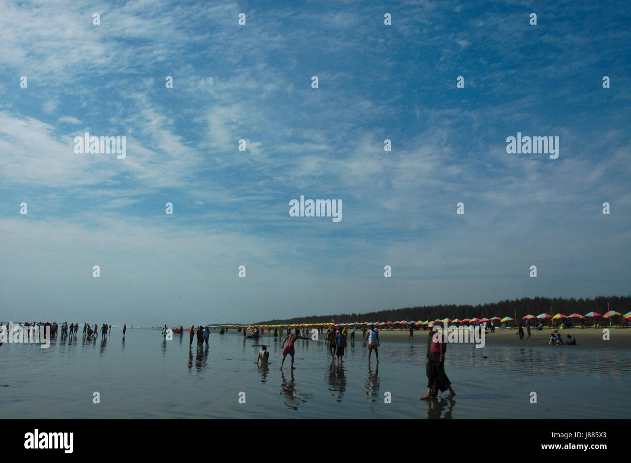 Cox’s Bazar sea beach. It is the longest unbroken sea beach in the world. Cox’s Bazar, Bangladesh. Stock Photo