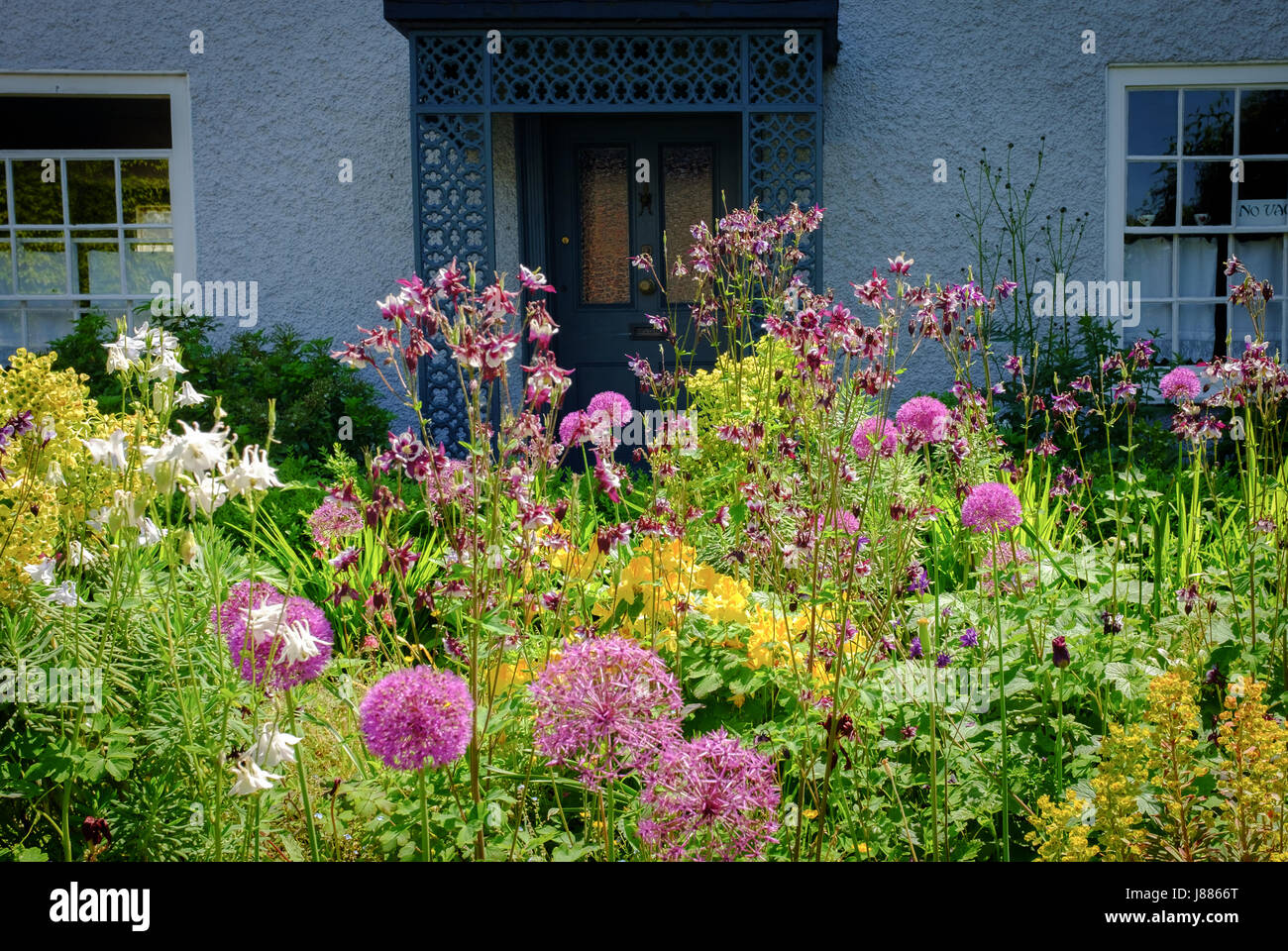 Front garden, HayonWye Stock Photo Alamy