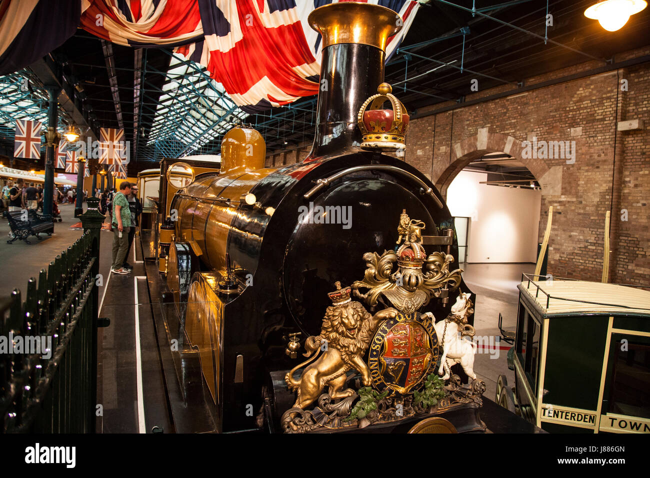 Steam locomotive and tender London Brighton & South Coast Railway, 0-4-2 No 214, "Gladstone", designed by William Stroudley, built at Brighton in 1882 Stock Photo