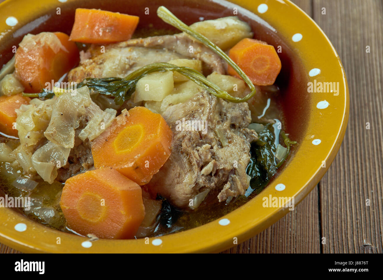 Crock Pot Rabbit Stew -  French Rabbit Stew. Stock Photo