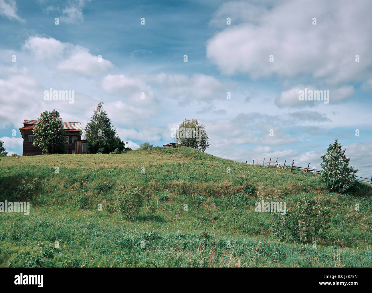 North Russian village.Arkhangelsk region .Russian North. Stock Photo