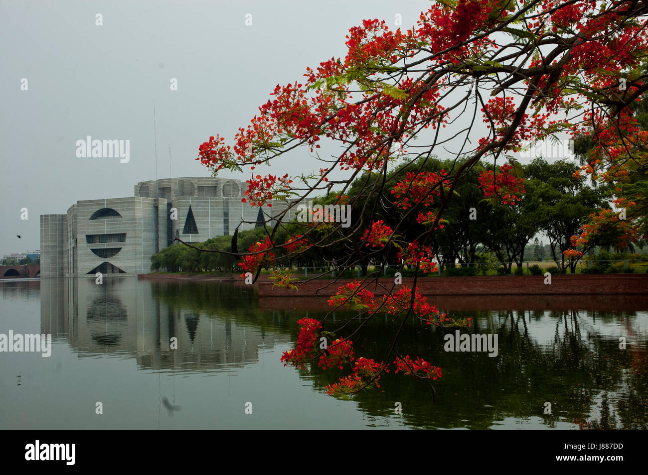 The National Assembly Building of Bangladesh or Jatiyo Sangsad Bhaban
