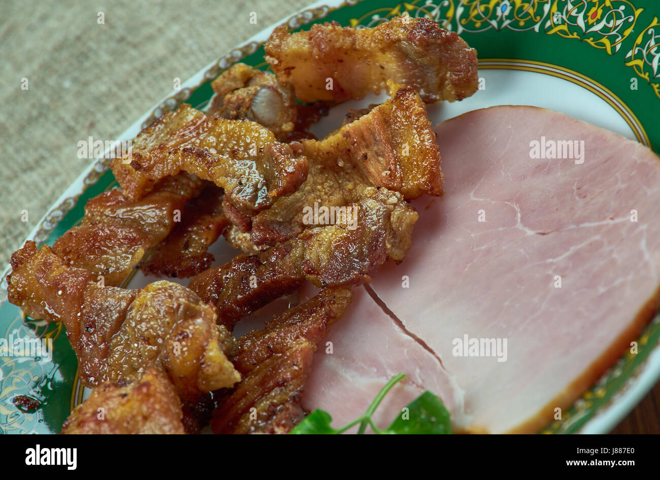 Oreilles de crisse - traditional Quebec dish consisting of deep-fried  smoked pork jowls Stock Photo - Alamy