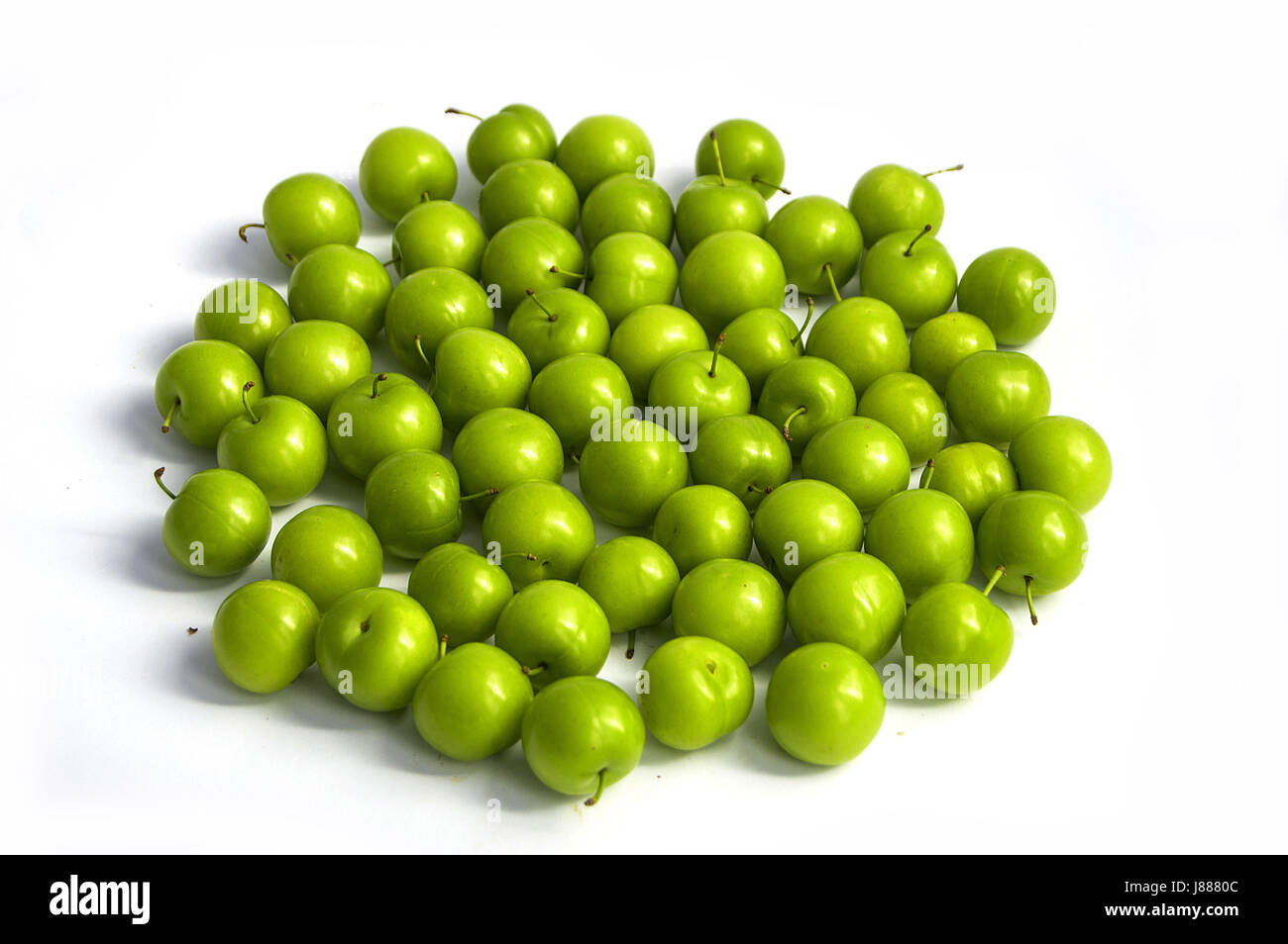Sour plum pictures on white ground, wonderful sour plums Stock Photo