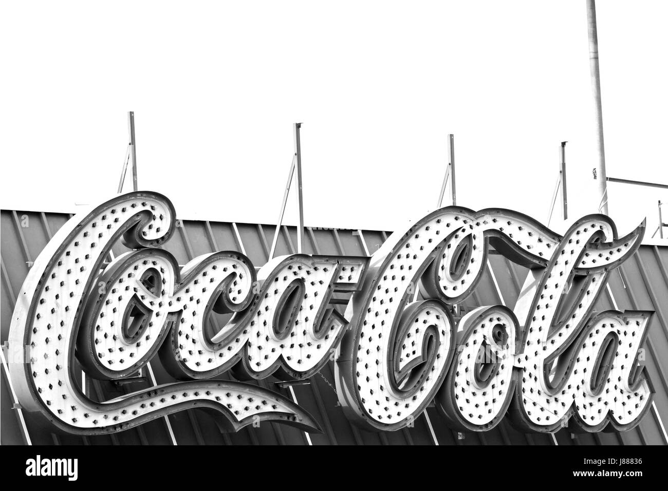 An iconic Coco Cola sign on the boardwalk in Wildwood, New Jersey, USA Stock Photo