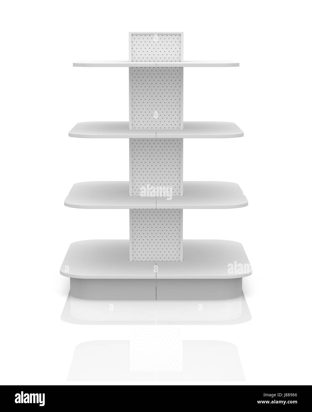 empty shelf on white backgorund (3d render Stock Photo Alamy