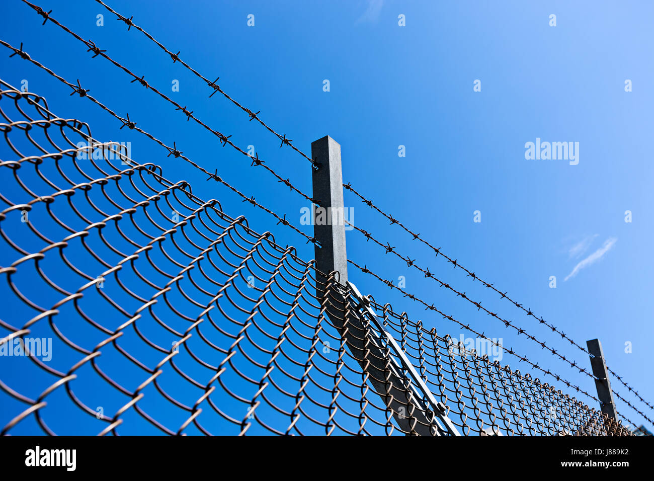 Razor Wire Above a Fence Stock Photo - Alamy