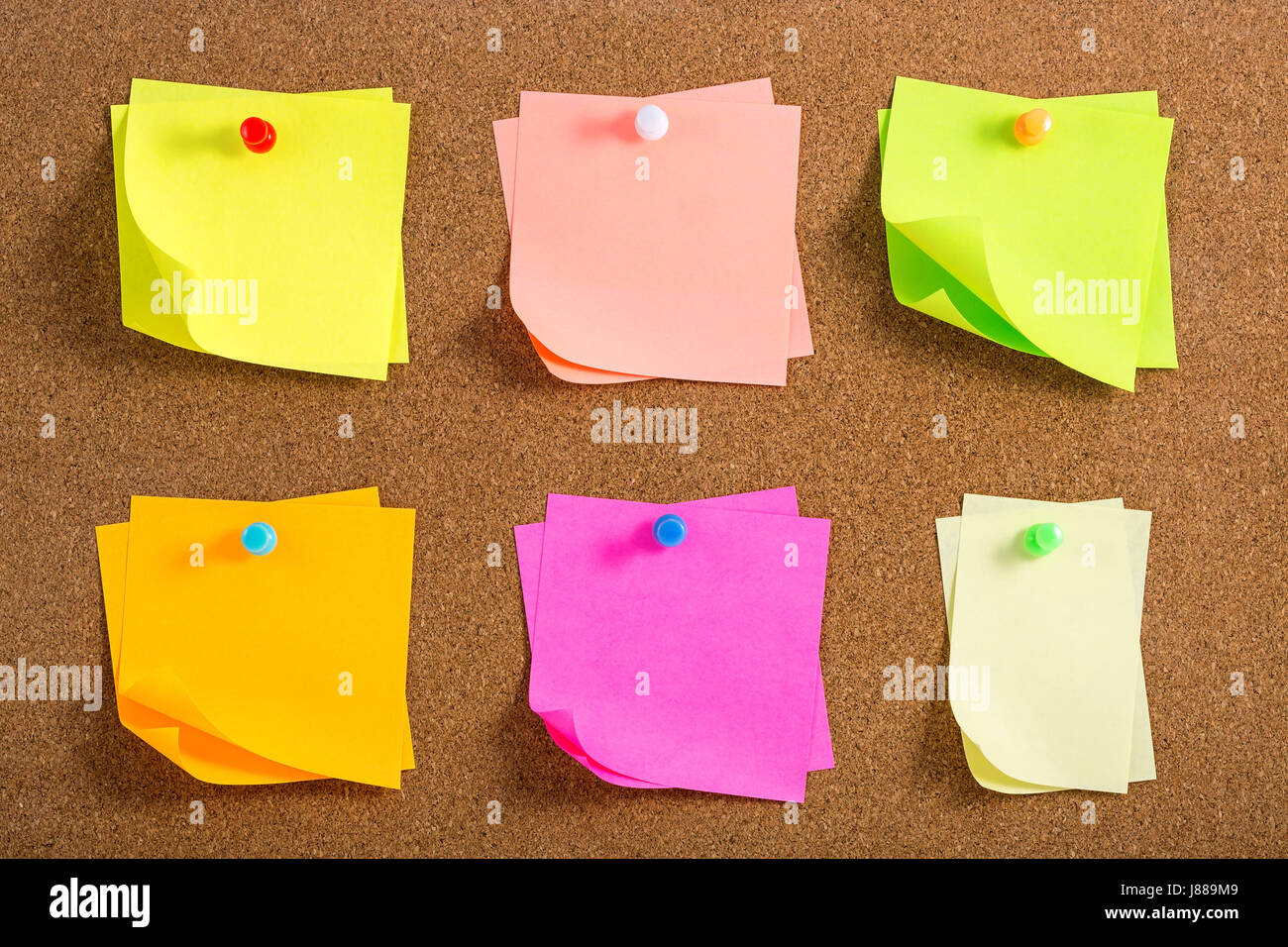 Cork board with Post it Stock Photo Alamy