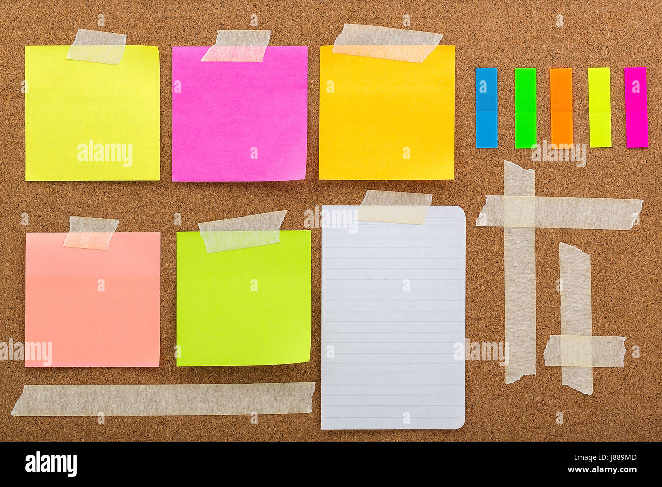 Cork board with Post it Stock Photo Alamy