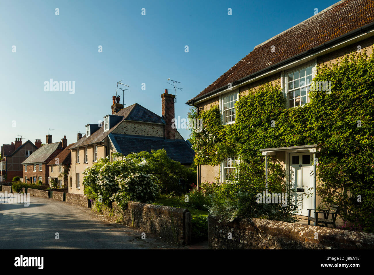 Spring afternoon in the South Downs village of Firle, East Sussex, England. Stock Photo